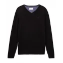 TOM TAILOR - Pull col v - noir