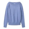TOM TAILOR - Pull col bardot - bleu