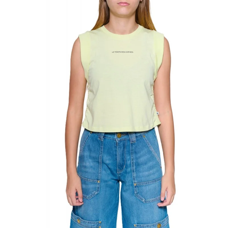 Haut Femme Léger Bleu Cerise Jaune Pâle, Taille L - Occasion Très Bon état, Style Transparent