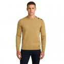 BILL TORNADE - Pull col bouton épaule acidwash - humus