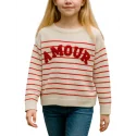 NOTA BENE Junior - Pull marinière - blanc et rouge NBJ-148