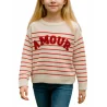 NOTA BENE Junior - Pull marinière - blanc et rouge NBJ-148