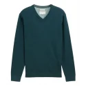 TOM TAILOR - Pull col v - vert sapin