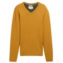 TOM TAILOR - Pull col v - moutarde