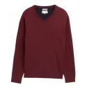 TOM TAILOR - Pull col v - bordeaux
