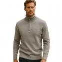 BILL TORNADE - Pull demi zip - gris