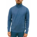 BILL TORNADE - Pull demi zip - bleu