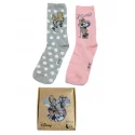 DISNEY - Pack de 2 chaussettes MINNIE - grise et rose