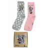 DISNEY - Pack de 2 chaussettes MINNIE - grise et rose