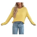 NOTA BENE - Pull col rond - jaune NB-1048