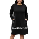 POMME ROUGE - Robe molletonné - noire C6585