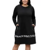 POMME ROUGE - Robe molletonné - noire C6585