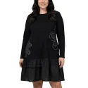 POMME ROUGE - Robe molletonné - noire C6617