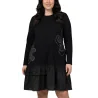 POMME ROUGE - Robe molletonné - noire C6617