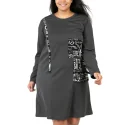 POMME ROUGE - Robe molletonné - anthracite C6638