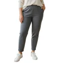 POMME ROUGE - Pantalon droit - anthracite B257G
