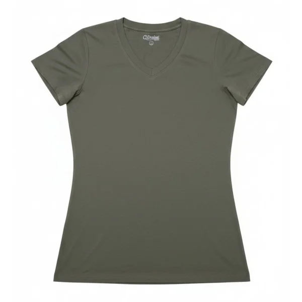 C17 - Tee-shirt col v - kaki