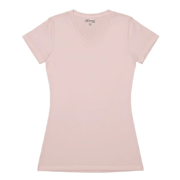 C17 - Tee-shirt col v - rose