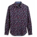 MASCARET - Chemise manches longues - marine et rose