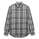 MASCARET - Chemise manches longues - verte et bleue