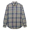 MASCARET - Chemise manches longues - verte et bleue