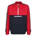 HUF - Sweat demi zip - rouge et marine