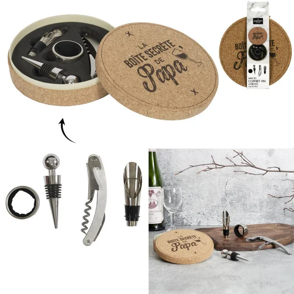 Coffret à vin 4 pièces papa...