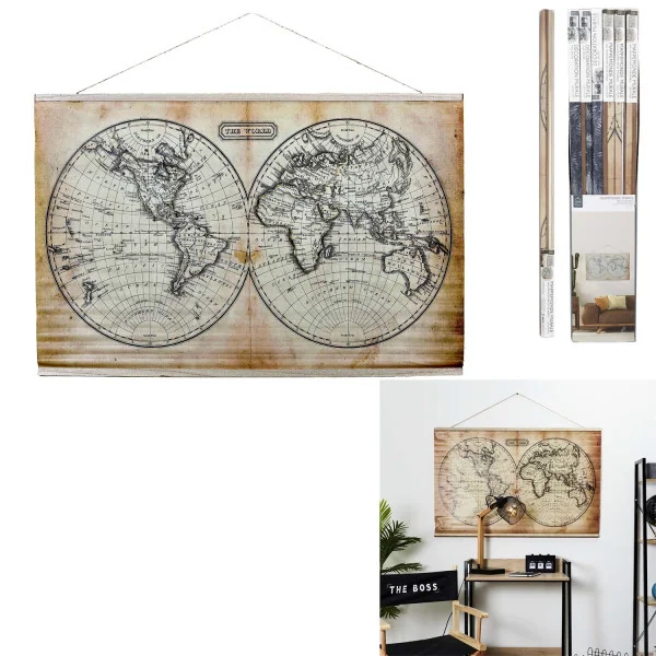 Mappemonde murale en textile