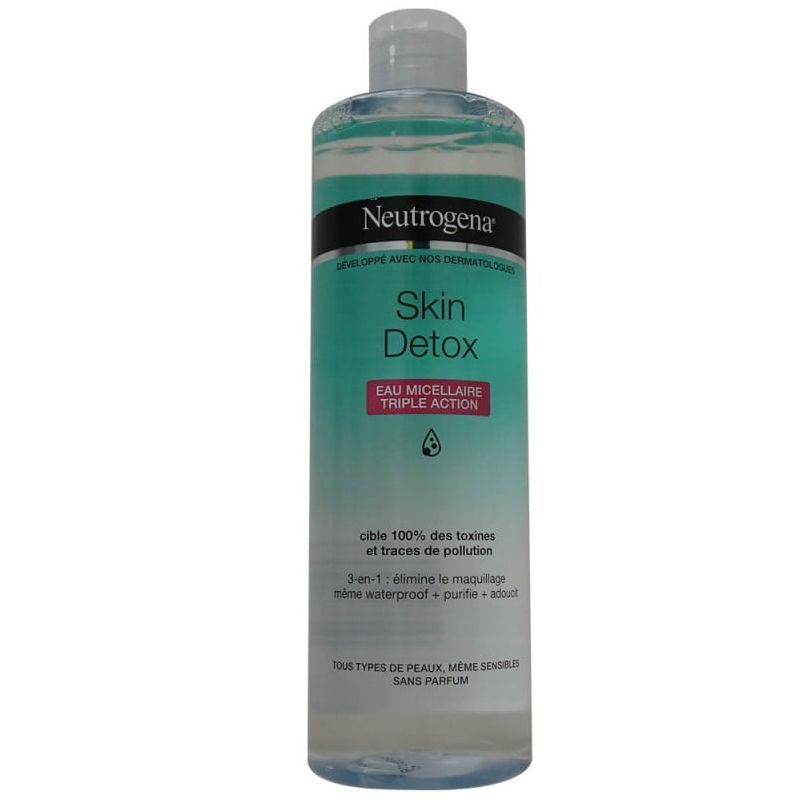 Neutrogena- Eau micellaire 400ml. 3 en 1 détox cutanée triple action.