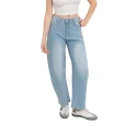 MISS BON - Jean Wide leg - bleu clair L8252