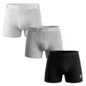 BILL TORNADE - Lot de 3 boxers - marine, blanc et gris