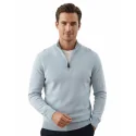 TORRENTE - Pull col montant zippé - ciel
