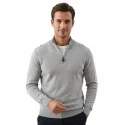 TORRENTE - Pull col montant zippé - gris