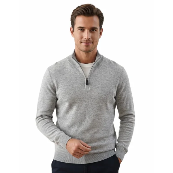 TORRENTE - Pull col montant zippé - gris