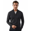 TORRENTE - Pull col montant zippé - marine