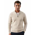 TORRENTE - Pull col montant zippé - beige
