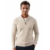 TORRENTE - Pull col montant zippé - beige