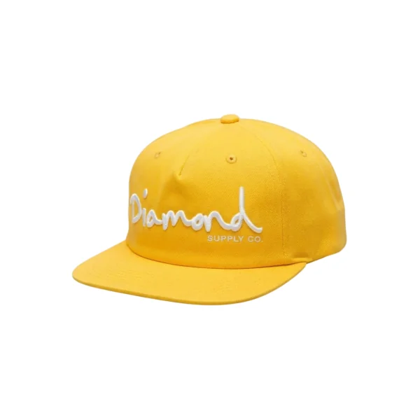 DIAMOND - Casquette OG Script unconstructed snapbk - jaune