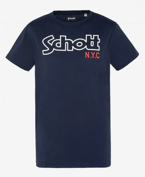 SCHOTT - T-shirt col rond -...