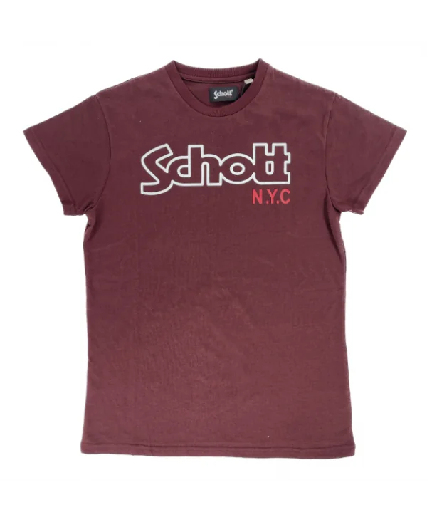 SCHOTT - T-shirt col rond -...