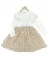 NOTA BENE Junior - Robe - blanche et beige NBJ-062