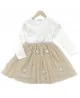 NOTA BENE Junior - Robe - blanche et beige NBJ-062